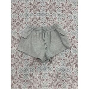 Green Goddess Gray Cargo Sweat Shorts Womens XL Elastic Waist Drawstring Lounge